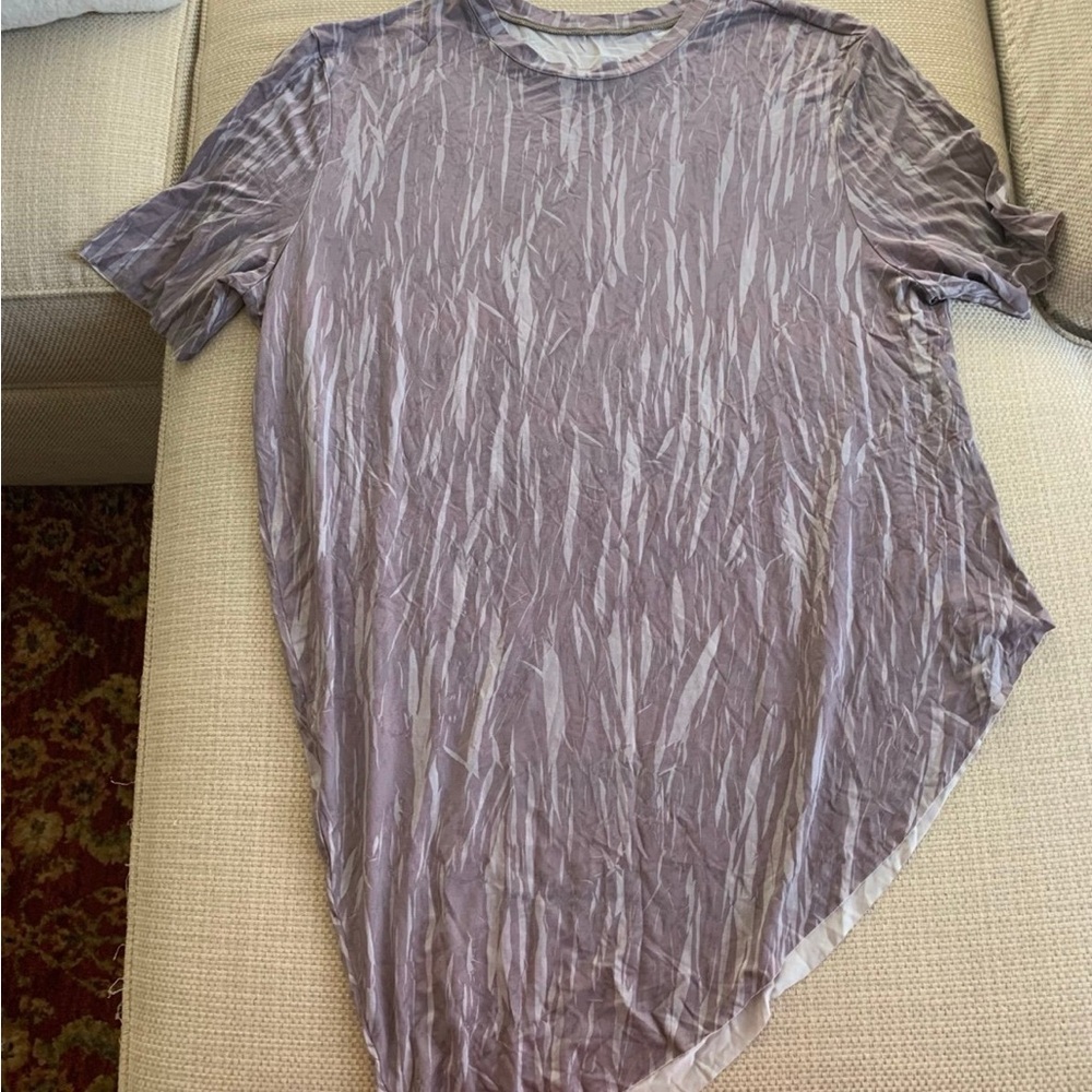 Lululemon Lab Short Sleeve Shirt Super Soft Dusty Purple Grey Chrome Sz 6